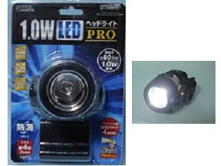 【クリックで詳細表示】OHM/オーム電機 CS-10P 1.0W LED ヘッドライトPRO【ヘルメット取付けパーツ付】