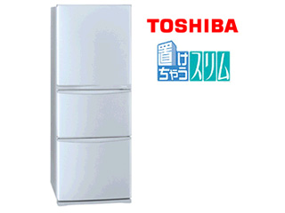 【クリックでお店のこの商品のページへ】TOSHIBA/東芝 GR-E34N(SS) ノンフロン3ドア冷凍冷蔵庫【340L】(ブライトシルバー)