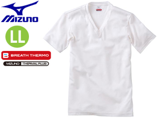 【クリックで詳細表示】mizuno/ミズノ 【入荷しました】75CM404-02 BT LSVネック メンズ 半袖シャツ 【LL】 (オフホワイト) ＜br＞ 【ブレスサーモ】【防寒】【冬】【インナー】
