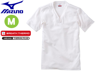 【クリックで詳細表示】mizuno/ミズノ 【入荷しました】75CM404-02 BT LSVネック メンズ 半袖シャツ 【M】 (オフホワイト) ＜br＞ 【ブレスサーモ】【防寒】【冬】【インナー】