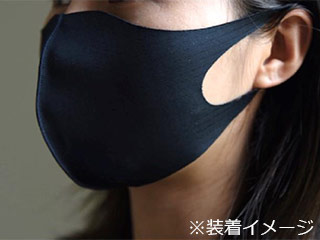 保湿冷感マスク ブラック Mサイズ REY COOL レイクール
