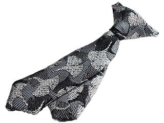 P-1 銀杏柄(シルバー) p-Tieネクタイ型 ピータイ 和柄シリーズ