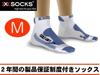 【クリックでお店のこの商品のページへ】GOLDWIN/ゴールドウィン X20252 X-SOCKS(Xソックス) ゴルフ・レディー【Mサイズ】(ホワイト×スカイブルー)