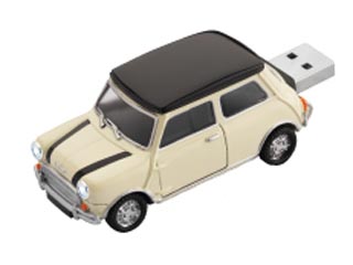 【クリックで詳細表示】GREEN HOUSE/グリーンハウス UFDMC-4GW MINI Cooper/ミニクーパー型 USBフラッシュメモリ 4GB アイボリー