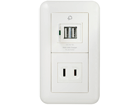 �ǖʖ��ߍ��݌^ USB�[�d�Ή� AC�R���Z���g�iUSB2�|�[�g���f���j PL-KC1US2