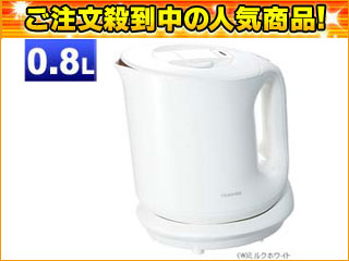 【クリックでお店のこの商品のページへ】TOSHIBA/東芝 PHK-800R-W マイコン電子ケトル【0.8L】≪コードリール≫(ミルクホワイト)