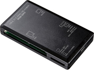 【クリックで詳細表示】サンワサプライ ADR-ML1BK USB2.0 カードリーダー ブラック