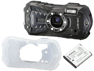 RICOH WG-60(ブラック)+D-LI92バッテリー+プロテクタージャケットセット【wg60set】