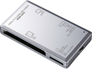 【クリックで詳細表示】サンワサプライ ADR-ML1SV USB2.0 カードリーダー シルバー