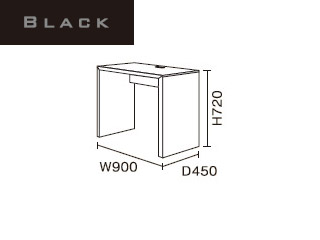 【クリックで詳細表示】ビクターインテリア 【ニューワークスタジオ FLAT】 デスク 幅900 DD-901-BK(ブラック)