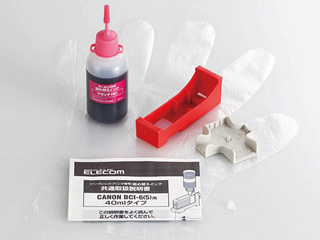 【クリックで詳細表示】ELECOM/エレコム THC-6M4N キヤノン「BCI-6(5)M」対応詰め替えインク マゼンタ・4回分
