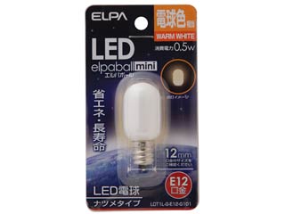 【クリックで詳細表示】朝日電器/ELPA LDT1L-G-E12-G101 LED装飾電球シリーズ(ナツメ球タイプ)口金E12・電球色