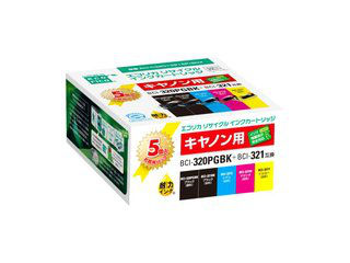 【クリックでお店のこの商品のページへ】ecorica/エコリカ リサイクルインク キャノンBCI-321＋320/5MP対応(5個パック) ECI-C320＋3215P/BOX