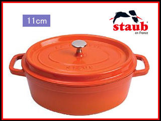 【クリックでお店のこの商品のページへ】staub/ストウブ 〔ホーロー鍋〕 RST4804 ピコ・ココット オーバル(11cm)/オレンジ