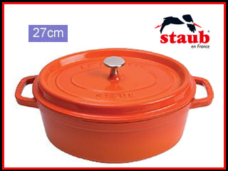 【クリックでお店のこの商品のページへ】staub/ストウブ 〔ホーロー鍋〕 RST4812 ピコ・ココット オーバル(27cm)/オレンジ