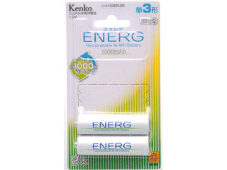 【クリックで詳細表示】Kenko/ケンコー U-＃103EN-2B ENERG ニッケル水素充電池 (単3形充電池2本セット)