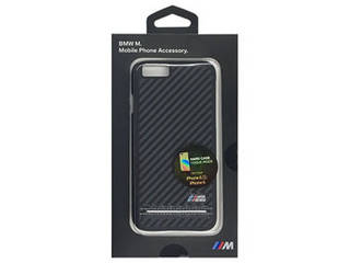 【クリックで詳細表示】BMW 公式ライセンス品 Hard Case - PU Carbon Print - Stripe Pipping - Silver iPhone 6/6S BMHCP6HSCS