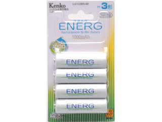 【クリックで詳細表示】Kenko/ケンコー U-＃103EN-4B ENERG ニッケル水素充電池(単3形4本セット)