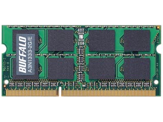 【クリックで詳細表示】バッファロー 増設メモリ 2GB PC3-10600(DDR3-1333)対応 204Pin DDR3 SDRAM S.O.DIMM for Mac A3N1333-2G/E ※白箱仕様