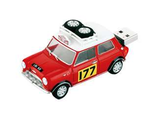 【クリックで詳細表示】GREEN HOUSE/グリーンハウス UFDMC-4GRL MINI Cooper/ミニクーパー型 USBフラッシュメモリ 4GB ラリー