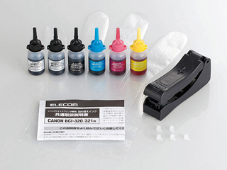 【クリックで詳細表示】ELECOM/エレコム THC-MP630SET1 キヤノン「BCI-321・BCI-320」対応詰め替えインク 5色・1回分＋専用工具