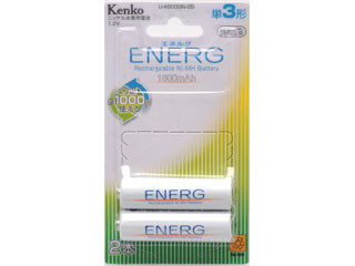 【クリックでお店のこの商品のページへ】Kenko/ケンコー U-＃203SN-2B ENERG ニッケル水素充電池(単3形2本セット)