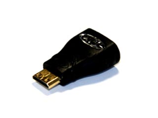 【クリックでお店のこの商品のページへ】ホーリック HDMI-MINI HDMI変換アダプター HDMIタイプA(メス)-HDMIミニ(オス)