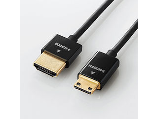 【クリックで詳細表示】ELECOM/エレコム HDMIケーブル/イーサネット対応/スーパースリム/mini/2.0m/ブラック DH-HD14SSM20BK