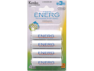 【クリックでお店のこの商品のページへ】Kenko/ケンコー U-＃203SN-4B ENERG ニッケル水素充電池(単3形4本セット)