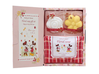 【クリックで詳細表示】ミッキー＆ミニー フローラルソープギフト/DMF-05