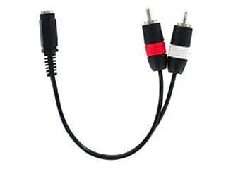 3.5mm�X�e���I�~�j�W���b�N-RCA(�ԁE��)�I�X�P�[�u�� 15cm