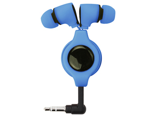 PG-SIH4BL2(ブルー) ステレオインナーイヤーヘッドホン リールタイプ 0.8m