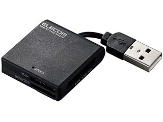 【クリックで詳細表示】ELECOM/エレコム MR-K009BK USB2.0 ケーブル固定メモリカードリーダ/43＋5/ブラック
