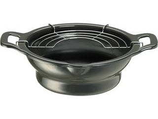 【クリックで詳細表示】ホーロー段付き天ぷら鍋 22cm