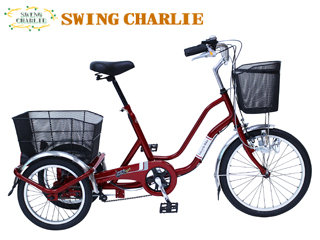 MG-TRW20NE SWING CHARLIE 911 ノーパンク三輪自転車E (ワインレッド)