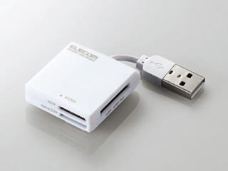 【クリックで詳細表示】ELECOM/エレコム MR-K009WH USB2.0 ケーブル固定メモリカードリーダ/43＋5/ホワイト