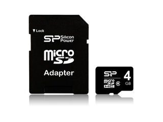 【クリックで詳細表示】Silicon Power/シリコンパワー SP004GBSTH006V1 microSDHCカード 4GB Class6 永久保証(SDHCアダプタ付)