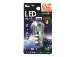 【クリックでお店のこの商品のページへ】朝日電器/ELPA LDT1CL-G-E17-G116 LED装飾電球シリーズ(ナツメ球タイプ)口金E17・クリア電球色