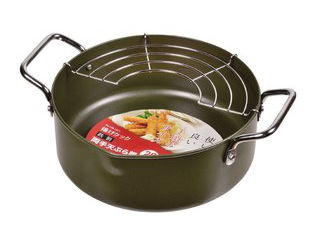 【クリックで詳細表示】揚げクック 鉄製両手 天ぷら鍋 20cm HB-1371