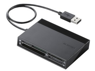 【クリックで詳細表示】ELECOM/エレコム MR-C24BK [48＋5メディア]USBハブ付きメモリリーダライタ ブラック