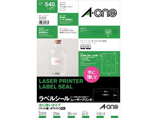 【クリックで詳細表示】A・one/エーワン 31373 レーザープリンタラベル 水に強いタイプ 27面