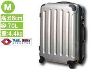 【クリックで詳細表示】MOA/モア N6260-M TSAファスナー四輪 スーツケース 鏡面タイプ (シルバー) 【Mサイズ】