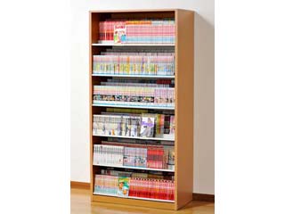 【クリックで詳細表示】組立家具 【段差で奥が見える！】 ひな段収納コミックラック 【コミック最大1008冊】 HCS890N ナチュラル