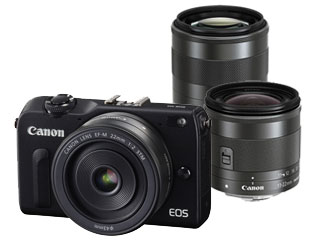 【クリックで詳細表示】CANON/キヤノン EOS M2・トリプルレンズキット(ブラック) 【送料代引き手数料無料！】