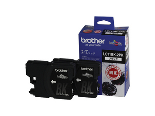 【クリックでお店のこの商品のページへ】brother/ブラザー LC11BK-2PK JUSTIO/ジャスティオ用インクカートリッジ ブラック2個パック