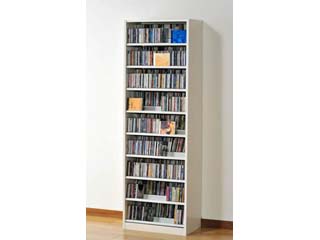 【クリックで詳細表示】組立家具 【段差で奥が見える！】 タンデムCDストッカー 【CD最大963枚/DVD最大432枚】 TCS590W ホワイト