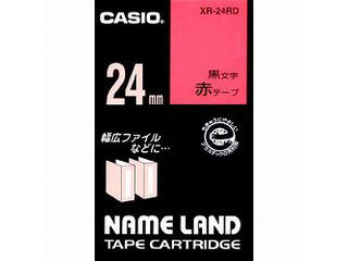 【クリックで詳細表示】CASIO/カシオ XR-24RD ネームランドテープ 24ミリ 赤地に黒文字