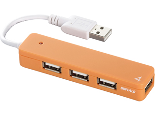 【クリックで詳細表示】バッファローコクヨサプライ BSH4U06OR USB2.0Hub バスパワー 4ポート オレンジ