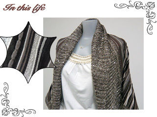 【クリックで詳細表示】2013年春夏コレクション【GWセール】 ＜br＞ In this life/インディスライフ 【入荷しました】 1912120 リップル JQボーダー カーディガン ＜フリーサイズ＞ 【ブラウン】 ＜br＞ 【レディース】【2013】