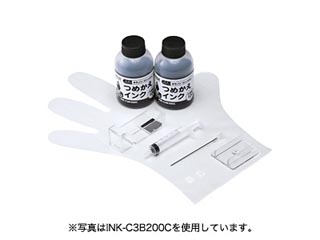 【クリックでお店のこの商品のページへ】サンワサプライ INK-C320B200C 詰め替えインク(顔料ブラック・200ml) BCI-320PGBK用